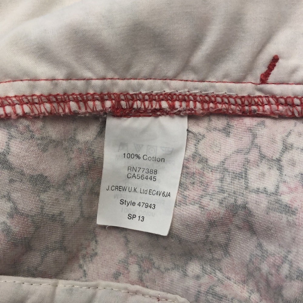 J.Crew Floral print 100% cotton chino shorts sz 00 - Picture 7 of 8
